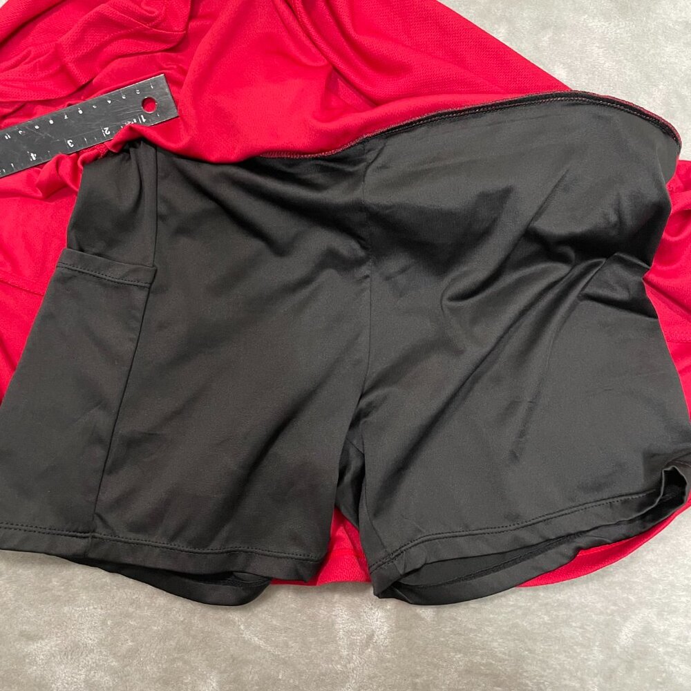 Neleus High Waisted Red Atletic Tennis Skort with Pockets Size XL - Picture 4 of 7